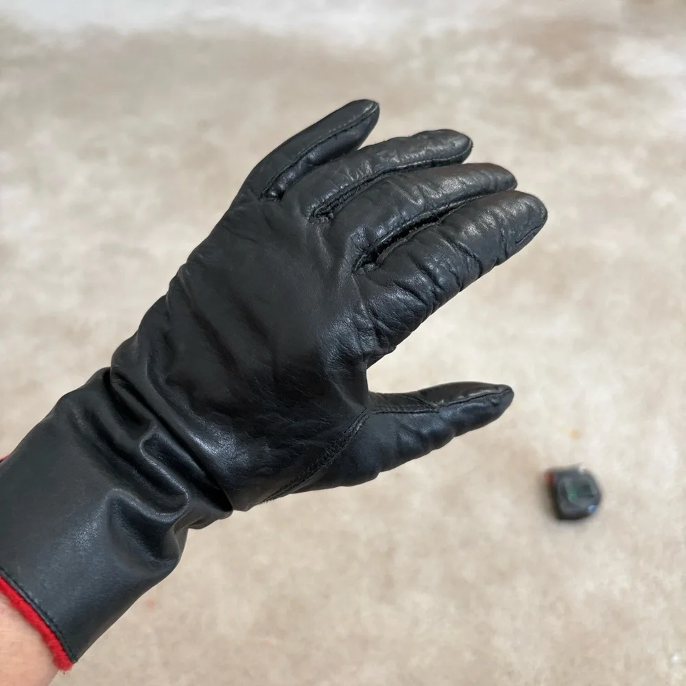 Black Leather Gloves